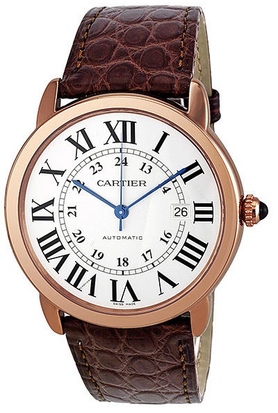 Cartier Ronde Solo Watches Mens Silver Opaline Self winding Automatic W6701009 Watch