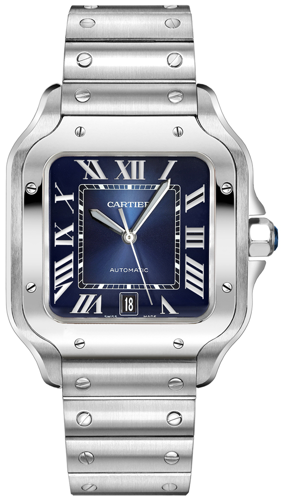 Cartier Santos De Cartier Watches Mens Blue Self winding Automatic WSSA0013 Watch