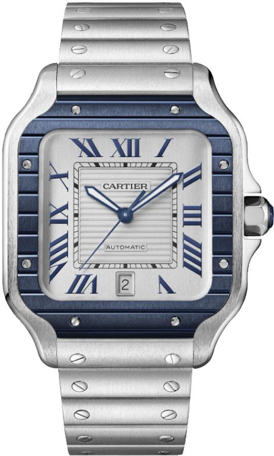 Cartier Santos De Cartier Watches Mens Grey Striated Self winding Automatic WSSA0047 Watch