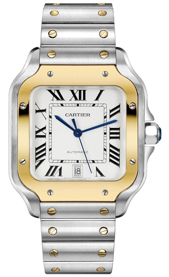Cartier Santos De Cartier Watches Mens Opaline Silver Self winding Automatic W2SA0009 Watch