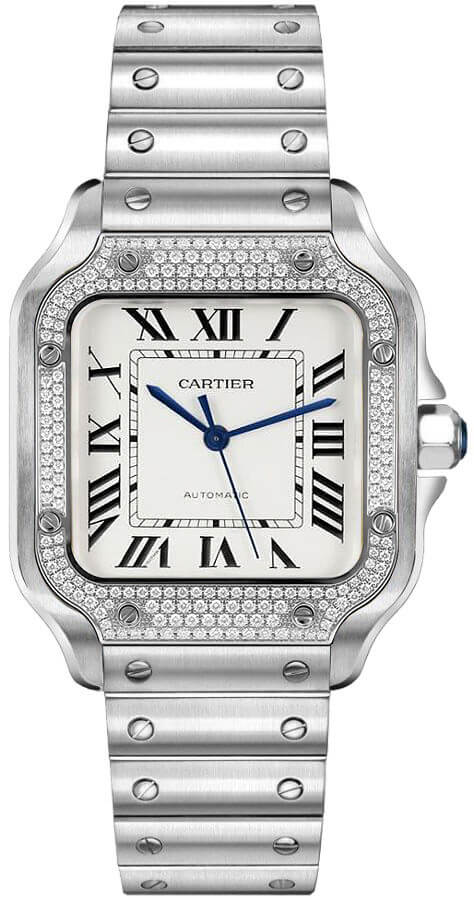 Cartier Santos De Cartier Watches Ladies Silver Self winding Automatic W4SA0005 Watch