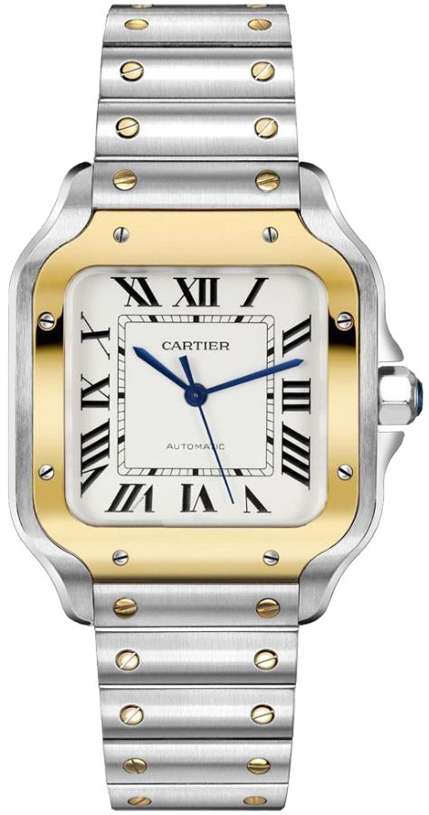 Cartier Santos De Cartier Watches Mens Opaline Silver Self winding Automatic W2SA0016 Watch