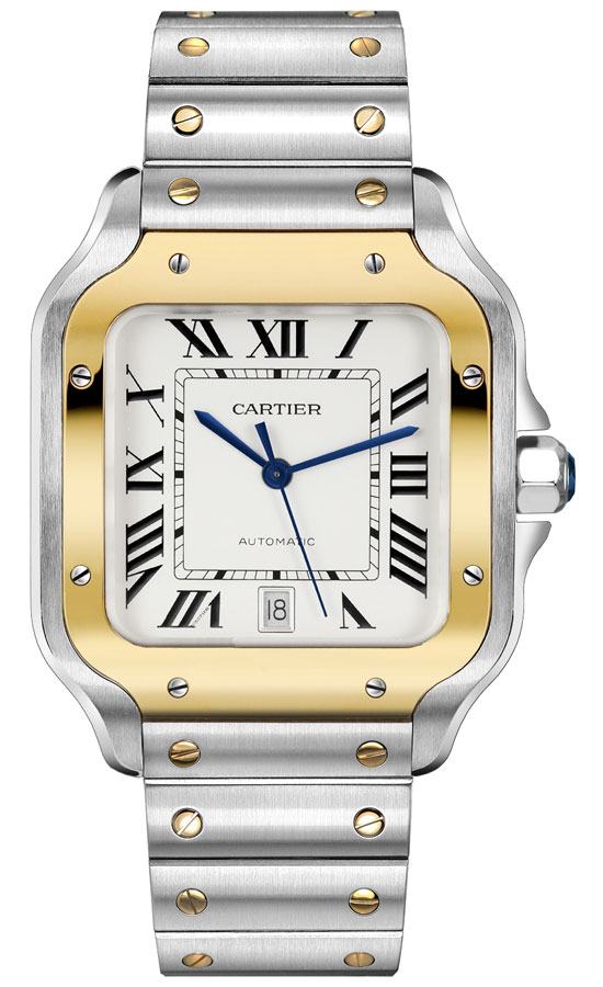 Cartier Santos De Cartier Watches Mens Opaline Silver Self winding Automatic W2SA0006 Watch