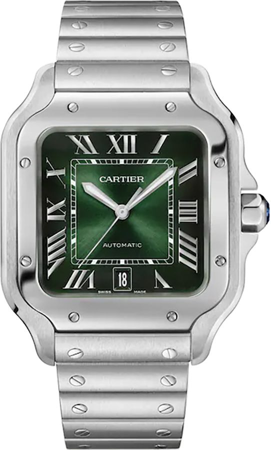 Cartier Santos De Cartier Watches Mens Green Self Winding Automatic WSSA0062 Watch