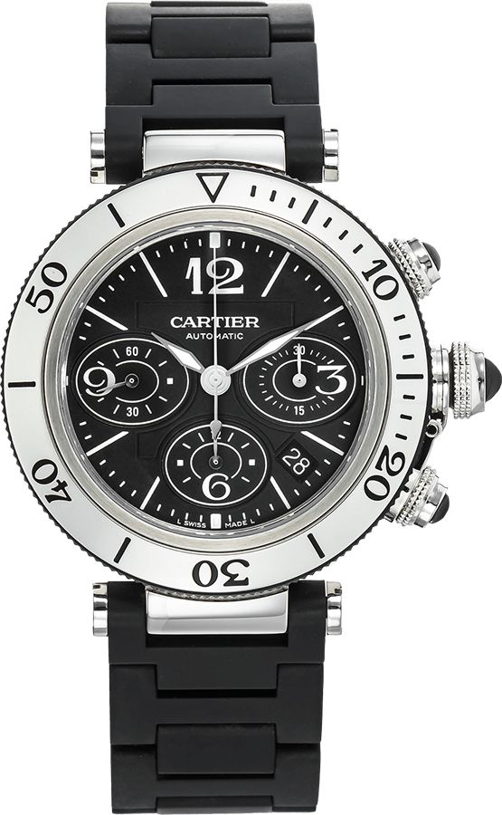 Cartier Pasha Watches Mens Black Self winding Automatic W31088U2 Watch