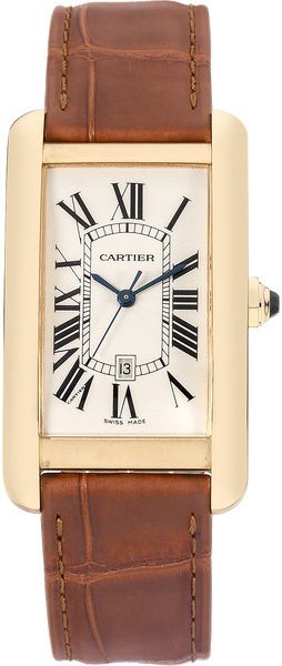 Cartier Tank Americaine Watches Mens Silver Self winding Automatic W2603156 Watch