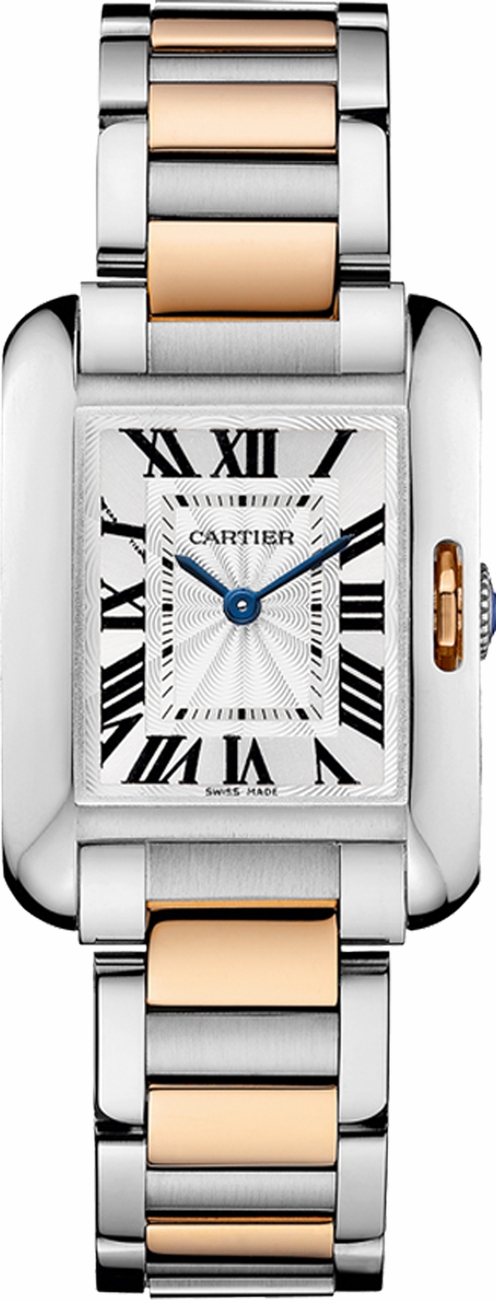 Cartier Tank Anglaise Watches Ladies Rose Gold Battery Operated Quartz W5310043 Watch