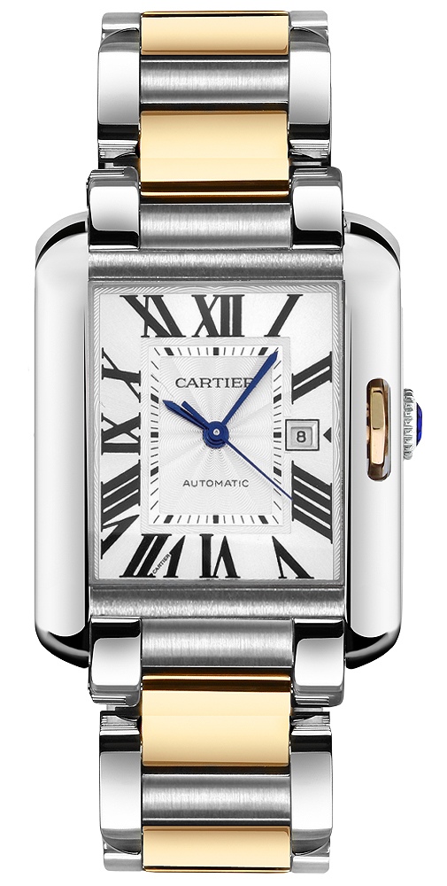 Cartier Tank Anglaise Watches  Roman Numeral Flinque Silver Self winding Automatic W5310047 Watch