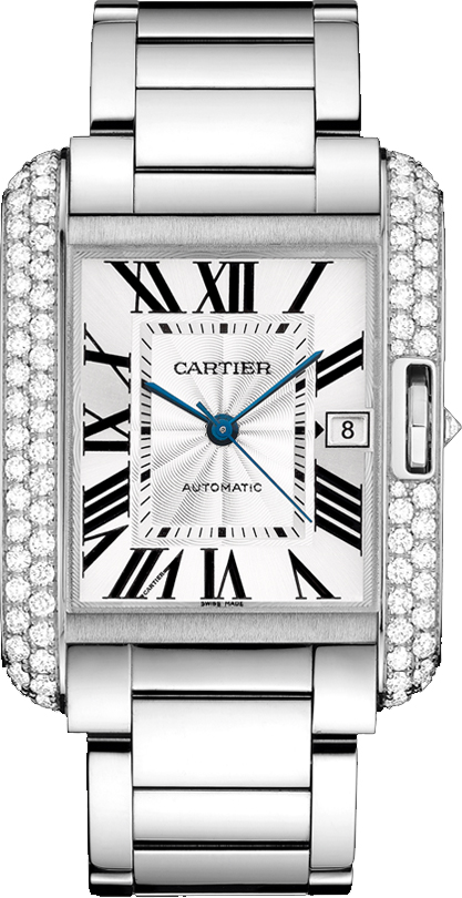 Cartier Tank Anglaise Watches  Flinque Silver Self winding Automatic WT100010 Watch