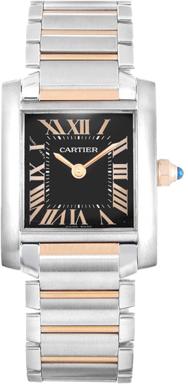 Cartier Tank Francaise Watches Ladies Black Battery Operated Quartz W5010001 Watch