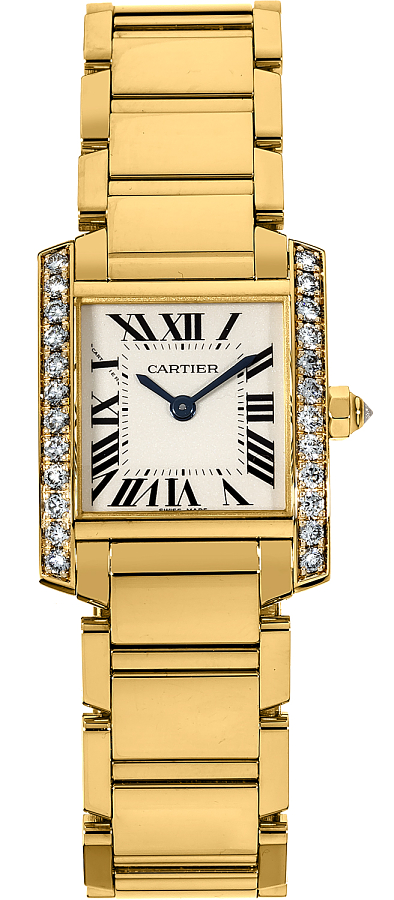 Cartier Tank Francaise Watches Ladies Grained Silver Dial Battery Operated Quartz WE1001R8 Watch