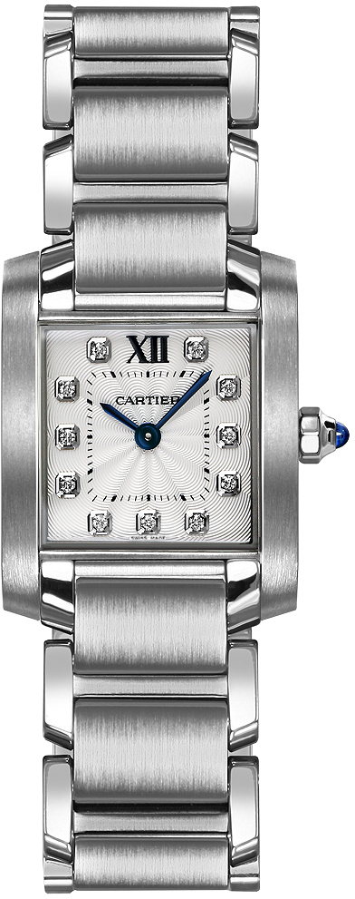 Cartier Tank Francaise Watches Ladies Flinque Silver Dial Set with Diamonds Battery Operated Quartz WE110006 Watch