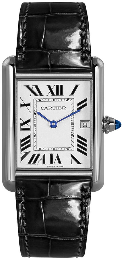 Cartier Tank Louis Watches Mens Silver Battery Operated Quartz W1540956 Watch
