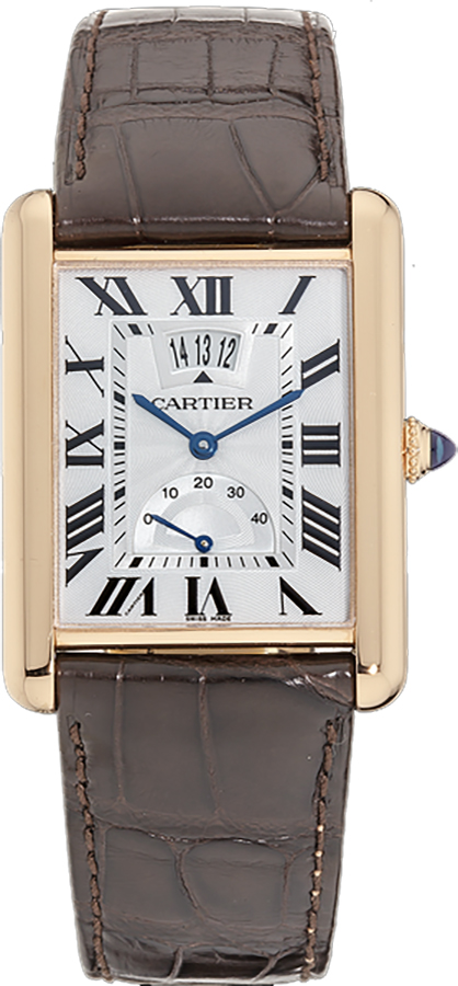 Cartier Tank Louis Watches Mens Roman Numeral Sunburst Silver Manual Winding W1560003 Watch