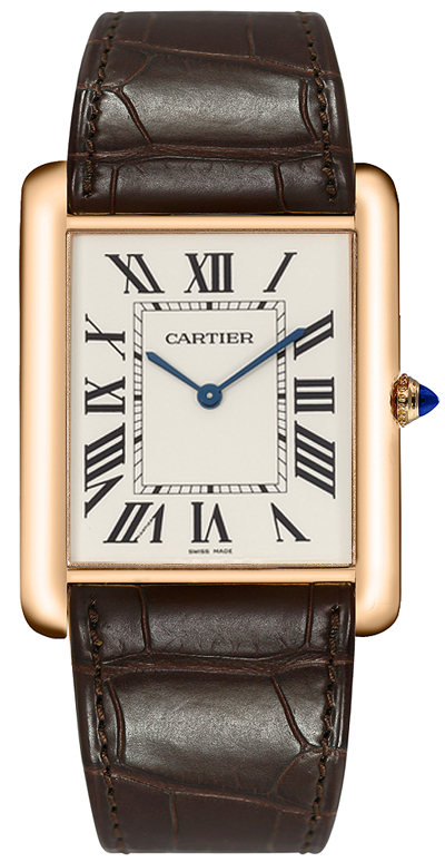 Cartier Tank Louis Watches Mens Roman Numeral Opaline Silver Manual Winding W1560017 Watch