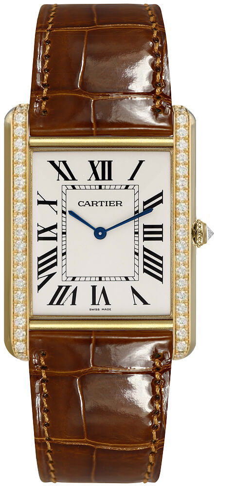 Cartier Tank Louis Watches UNISEX Roman Numeral Grained Silver Manual Winding WT200005 Watch