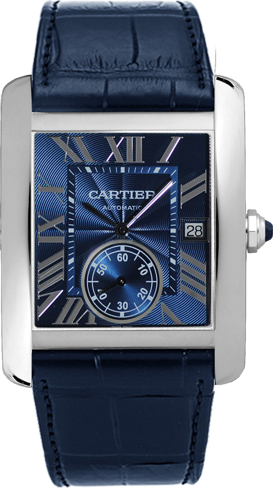 Cartier Tank MC Watches  Roman Numeral Blue Self winding Automatic WSTA0010 Watch