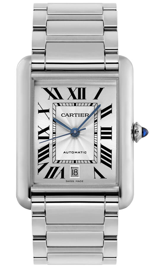 Cartier Tank Must Watches Mens Silver Flinque Self winding Automatic WSTA0053 Watch