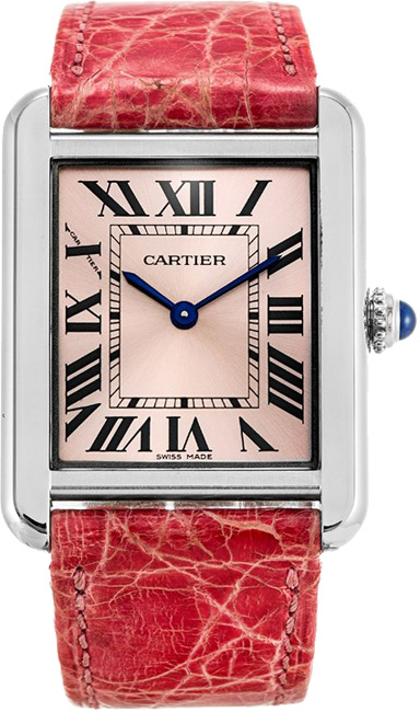 Cartier Tank Solo Watches Ladies Pink Battery Operated Quartz W5200000 Watch