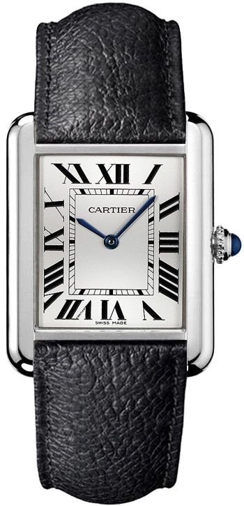 Cartier Tank Solo Watches Mens Opaline Silver Battery Operated Quartz WSTA0028 Watch