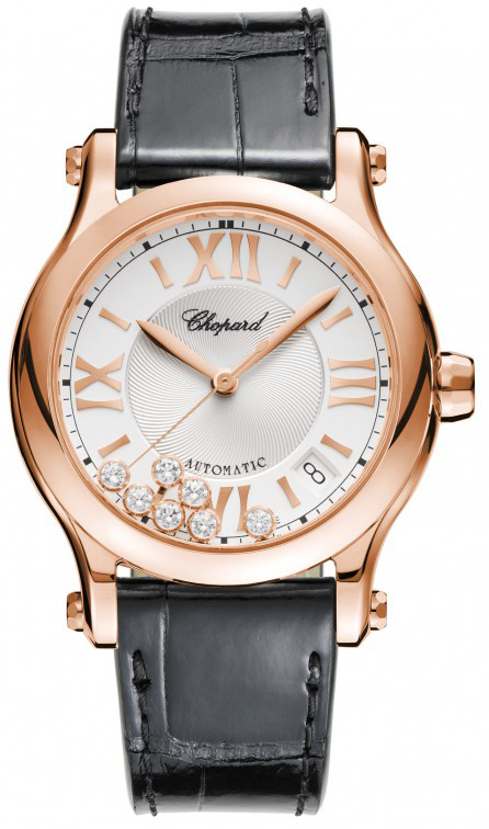 Chopard Happy Diamonds Watches Ladies Guilloche Silver Self winding Automatic 274808-5001 Watch