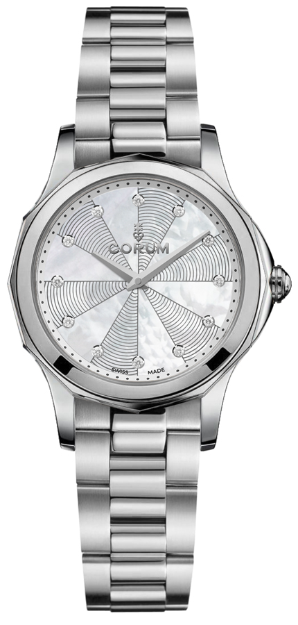 Corum Admiral Watches Ladies White Mother of Pearl Battery Operated Quartz 02010020-V200-PN09 Watch