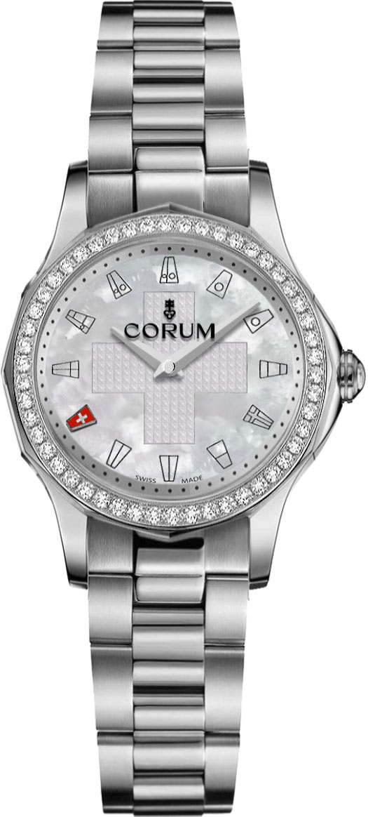 Corum Admiral Watches Ladies White Mother of Pearl Self winding Automatic 40010147-V200-PN01 Watch
