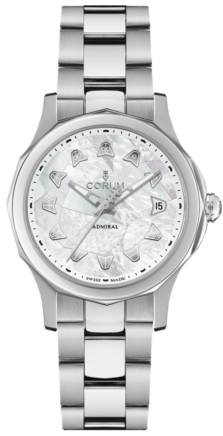 Corum Admiral Watches Ladies White Mother of Pearl Marquetry Self winding Automatic 08220020-V200-MN02 Watch