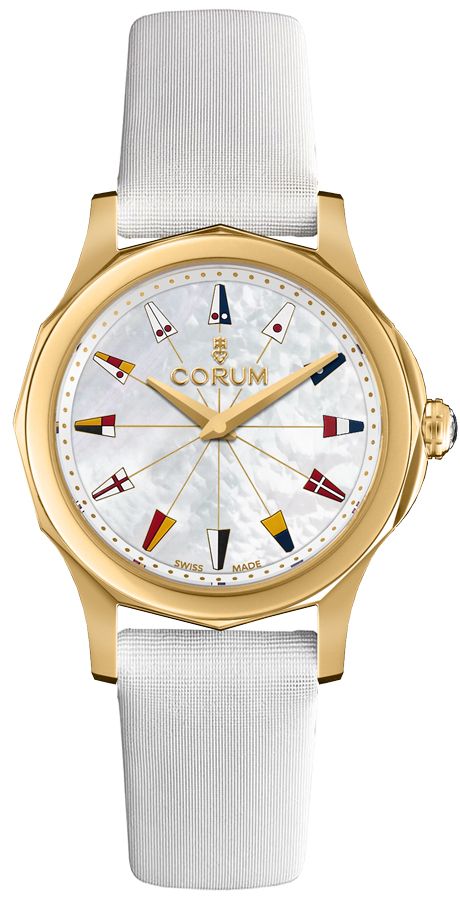Corum Admiral Watches Ladies White Mother of Pearl Self winding Automatic 11020056-0049-PN12 Watch