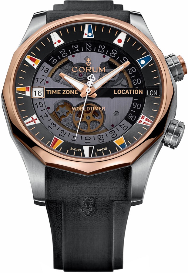 Corum Admiral Watches Mens Black Skeleton Self winding Automatic 63710105-F371-AN01 Watch