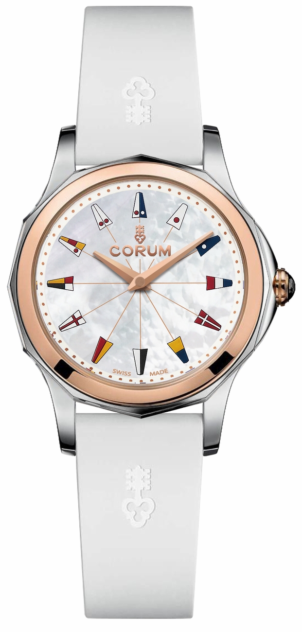 Corum Admiral Watches Ladies Mother of Pearl White Battery Operated Quartz 02010024-0049-PN12 Watch