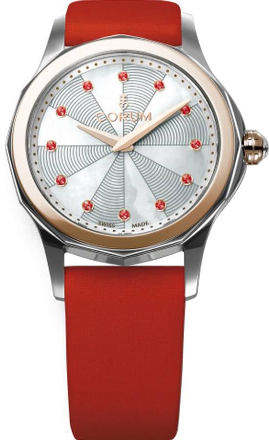 Corum Admiral Watches Ladies Mother of Pearl White Battery Operated Quartz 02010024-0046-PN06 Watch