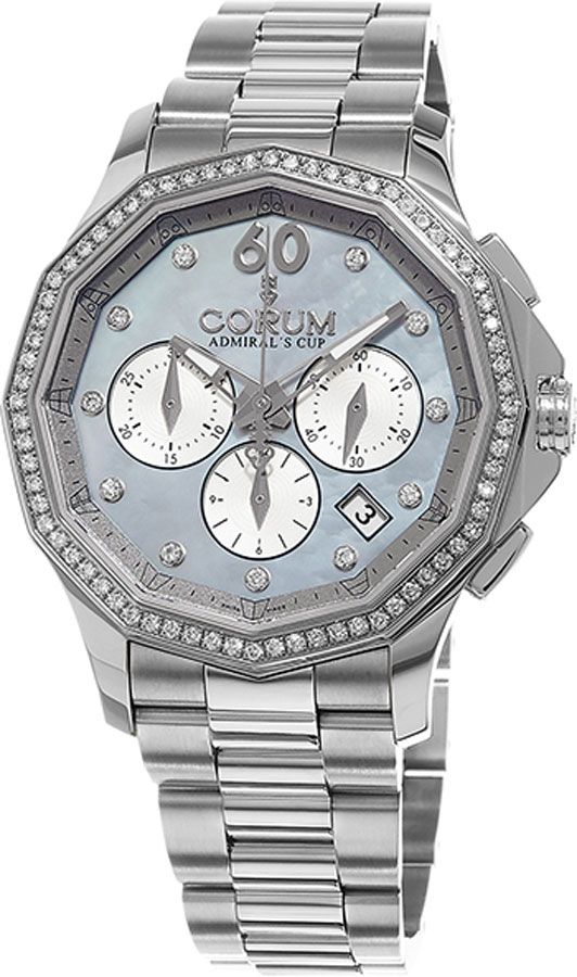 Corum Admiral Watches Ladies Mother of Pearl Baby Blue Self winding Automatic 13210147-V200-PK11 Watch