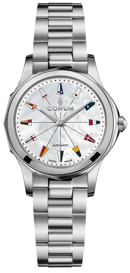 Corum Admiral Watches Ladies Mother of Pearl White Self winding Automatic 40010020-V200-PN12 Watch