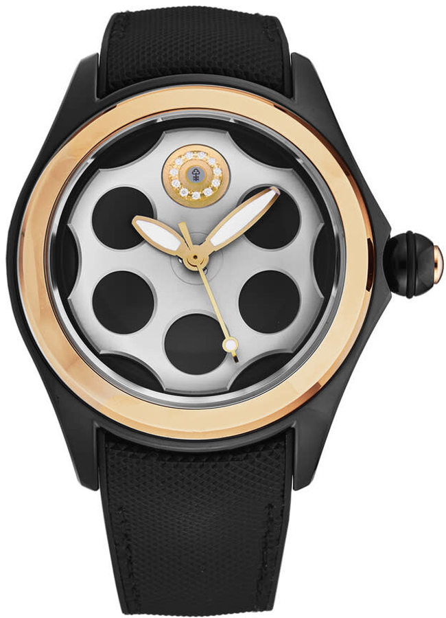 Corum Bubble Watches Mens Black and Silver Self winding Automatic L407-03975 Watch