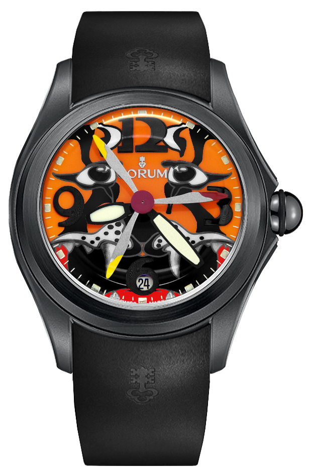 Corum Bubble Watches Mens Tiger Design Orange Self winding Automatic 08231098-0371-TIGER Watch