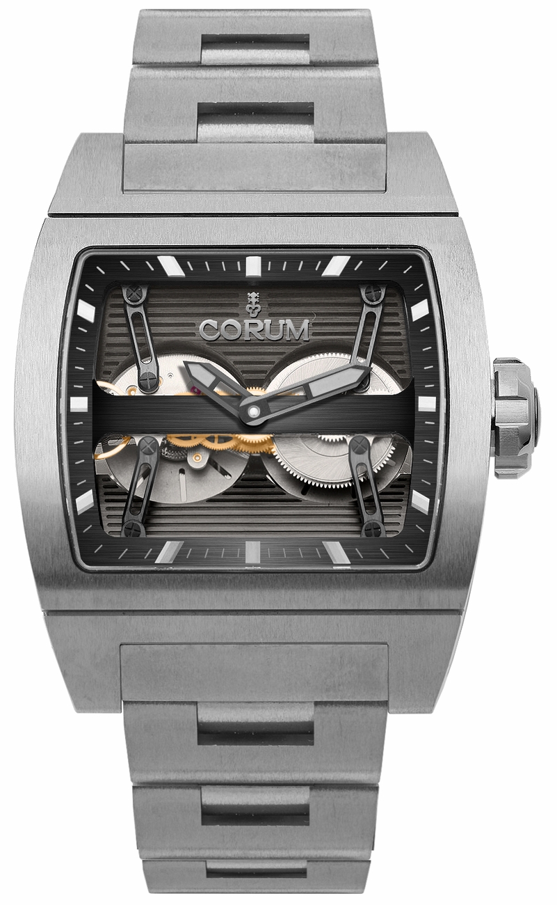 Corum Ti-Bridge Watches Mens Charcoal Grey Skeleton Self winding Automatic 20720104-V250-0000 Watch