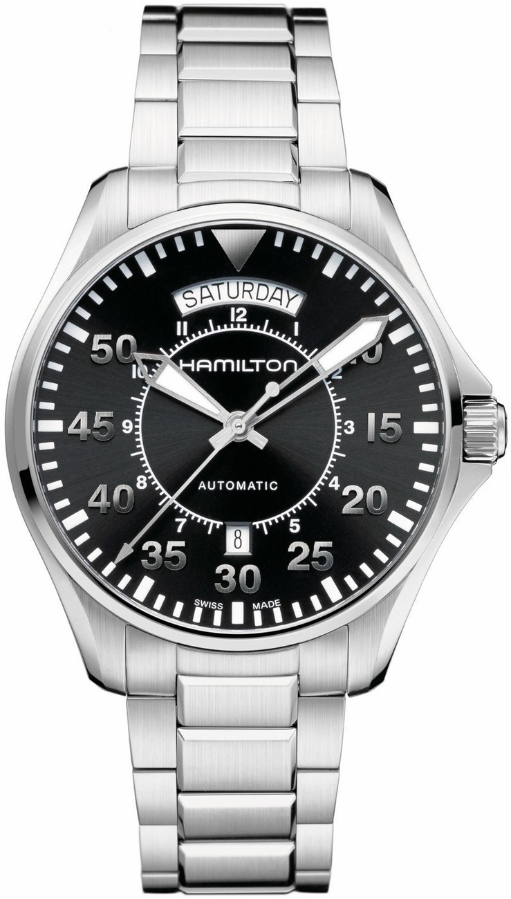 Hamilton Khaki Aviation Watches Mens Black Self winding Automatic H64615135 Watch