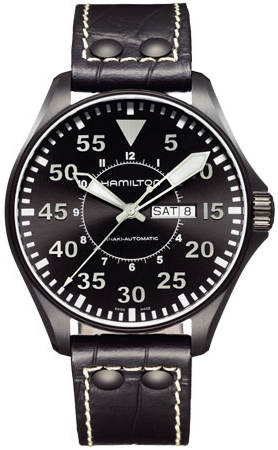 Hamilton Khaki Aviation Watches Mens Black Self winding Automatic H64785835 Watch