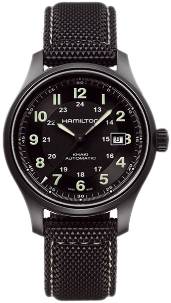 Hamilton Khaki Field Watches Mens Black Self winding Automatic H70575733 Watch