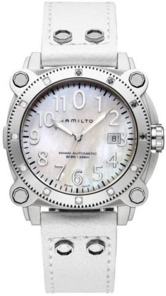 Hamilton Khaki Navy Watches Mens Pearl White Self winding Automatic H78595913 Watch