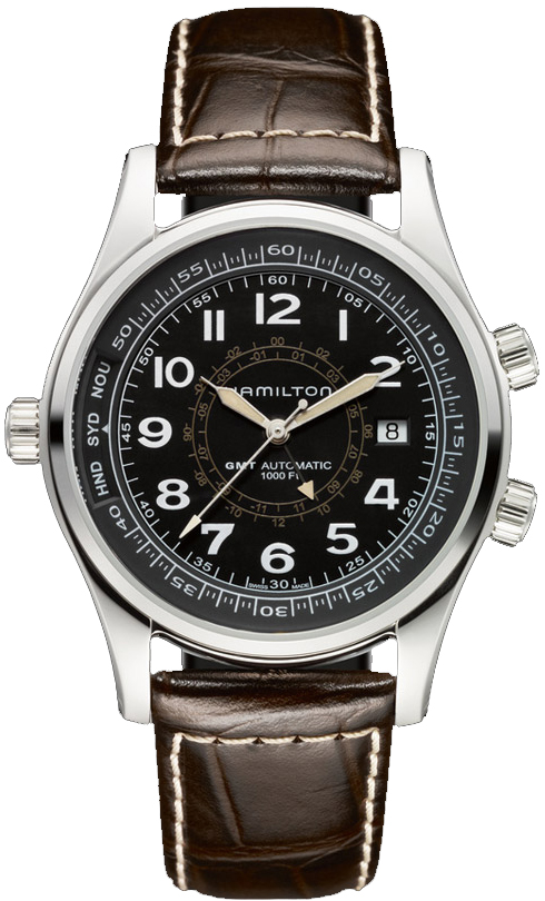 Hamilton Khaki Navy Watches Mens Black Self winding Automatic H77505535 Watch