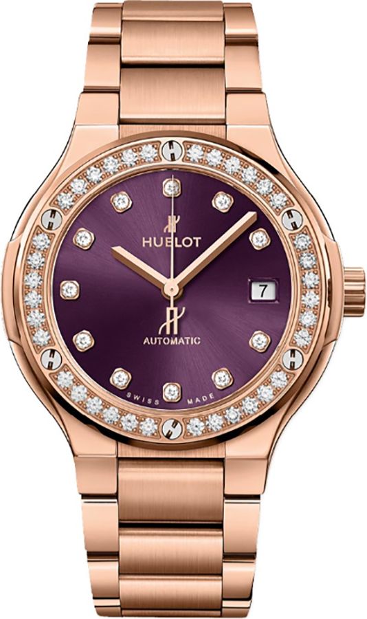 Hublot Classic Fusion Watches Ladies Purple Self Winding Automatic 568OX898VOX1204 Watch