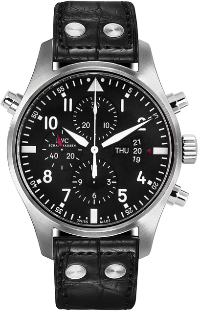 IWC Pilots Watches Mens Black Self winding Automatic IW377801 Watch