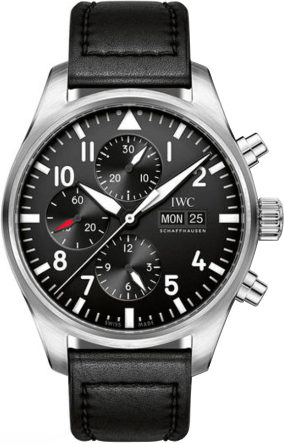 IWC Pilots Watches Mens Black Self winding Automatic IW377709 Watch
