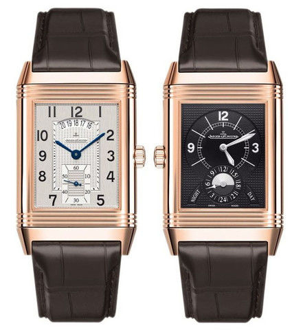 Jaeger LeCoultre Reverso Watches Mens Black and Silver Manual Winding Q3742421 Watch
