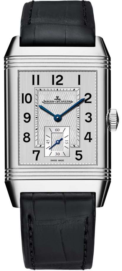 Jaeger LeCoultre Reverso Watches  Vertically Brushed Guilloche Silver Manual Winding 3858520 Watch