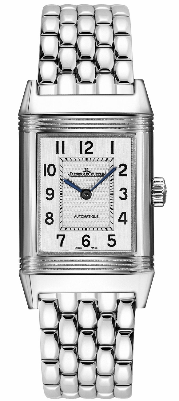 Jaeger LeCoultre Reverso Watches Ladies Guilloche Silver Self winding Automatic 2538120 Watch