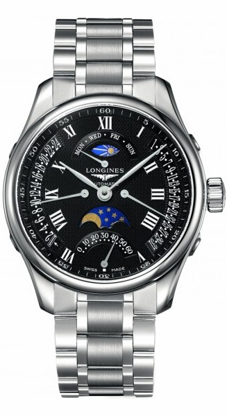 Longines Master Collection Watches Mens Black Barleycorn Self winding Automatic L27384516 Watch