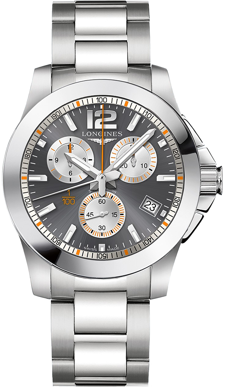 Longines Conquest Watches Mens Sunray Grey Battery Operated Quartz L37004796 Watch